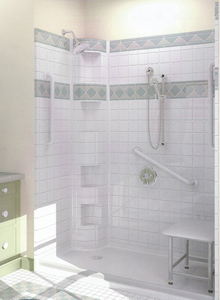 60" X 34" Five Piece Barrier Free Shower